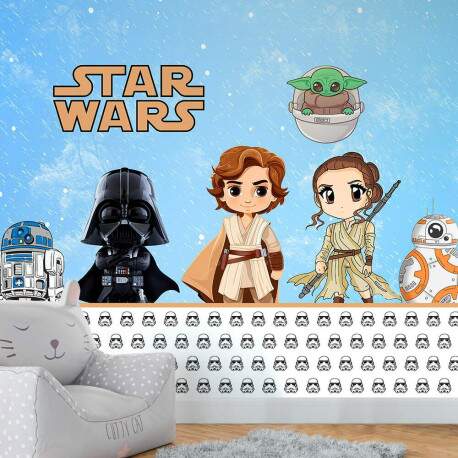 Papel De Parede Star Wars Baby MP