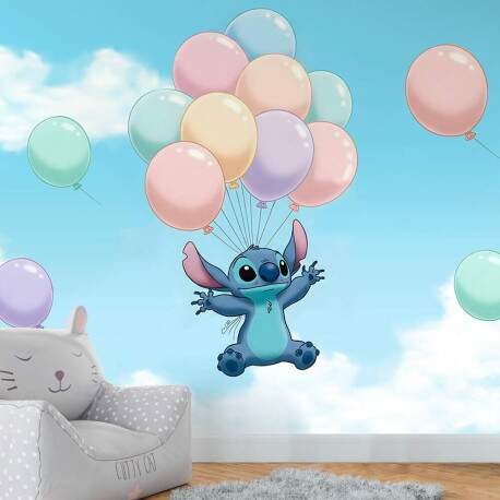 Papel De Parede Stitch Voando Com Bales MP