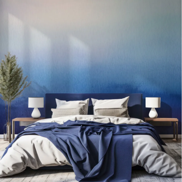 Papel de Parede Cu Aquarela Azul MP
