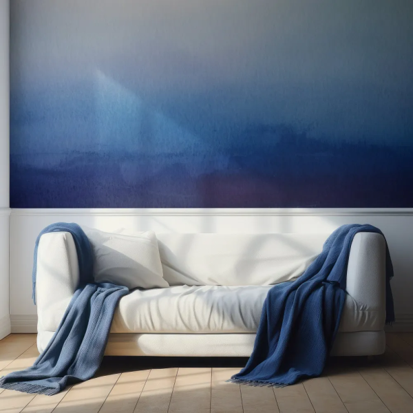 Papel de Parede Cu Aquarela Azul MP