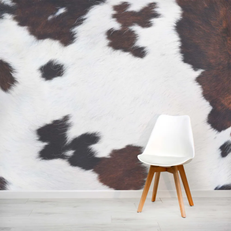 Papel de Parede Estampa Animal Vaca Marrom e Branco MP