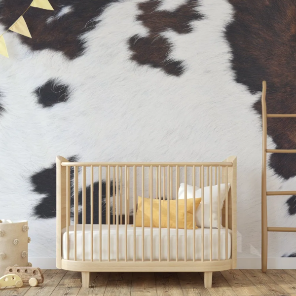 Papel de Parede Estampa Animal Vaca Marrom e Branco MP