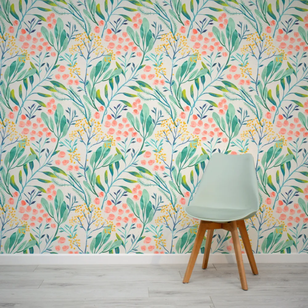 Papel de Parede Aquarela Floral Tropical MP
