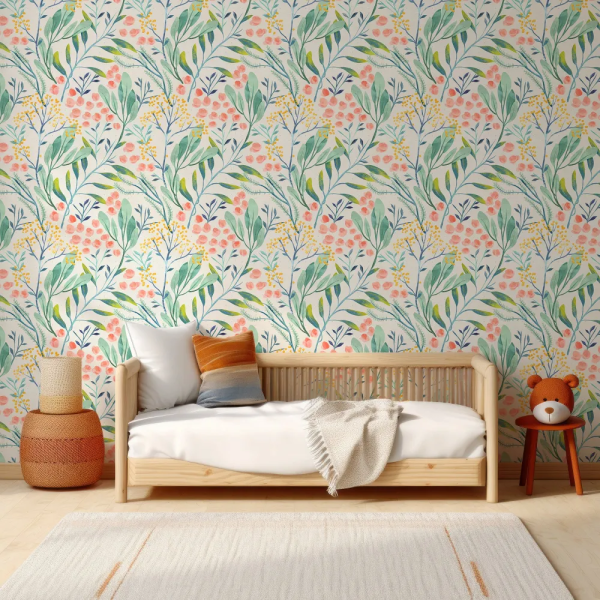Papel de Parede Aquarela Floral Tropical MP