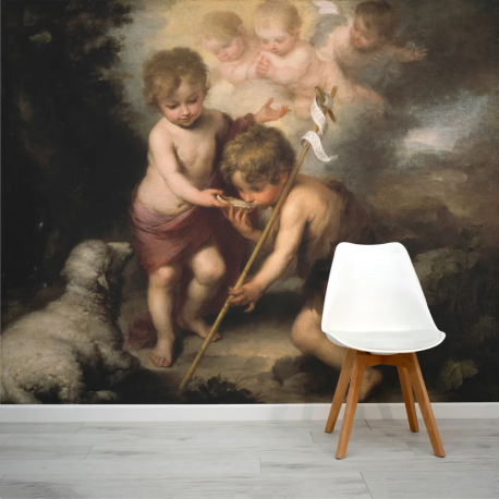 Papel de Parede Murilo - Pintura Barroca dos Santos MP