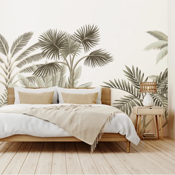 Papel de Parede Selva Tropical Marrom Neutro MP