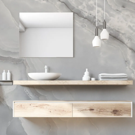 Papel de Parede Mrmore Cinza MP