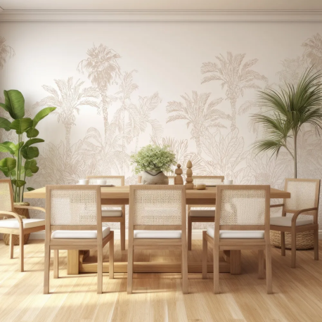 Papel de Parede Jungle Tropical Bege MP