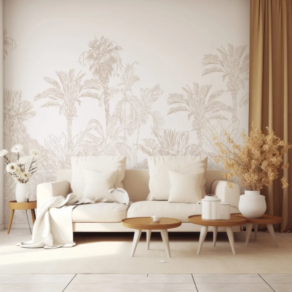 Papel de Parede Jungle Tropical Bege MP