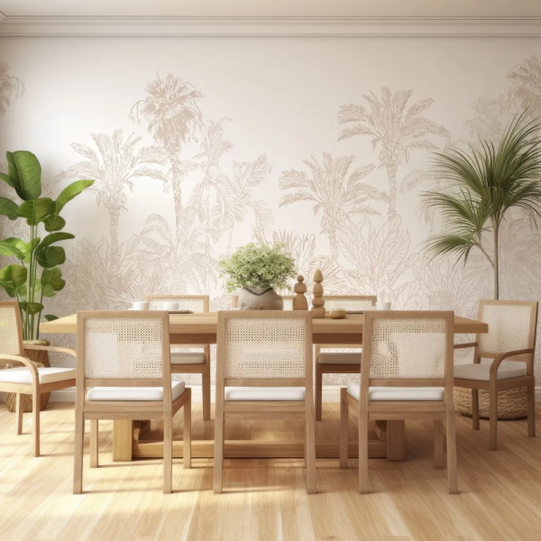 Papel de Parede Jungle Tropical Bege MP