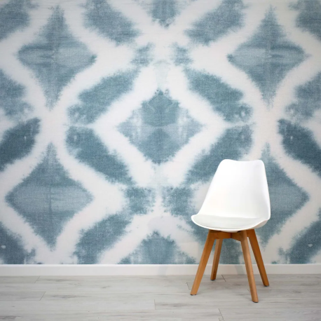 Papel de Parede Aquarela Azul e Branco MP