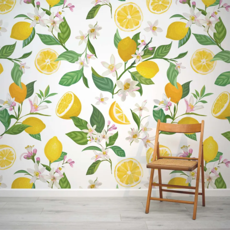 Papel de Parede Frutas Ctricas e Flores MP