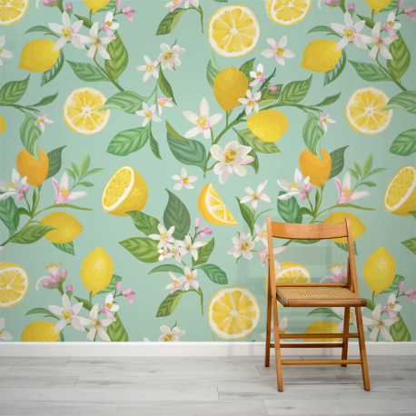Papel de Parede Limo e Flores em Verde MP