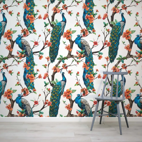 Papel de Parede Pavo em Flor MP