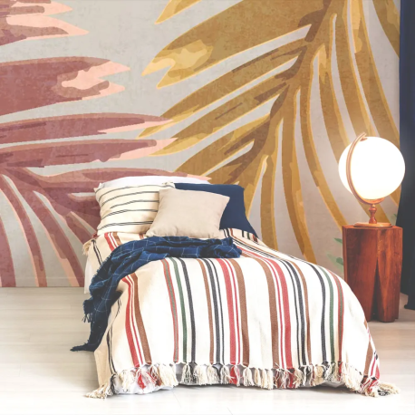 Papel de Parede Folhas Tropicais Coloridas MP