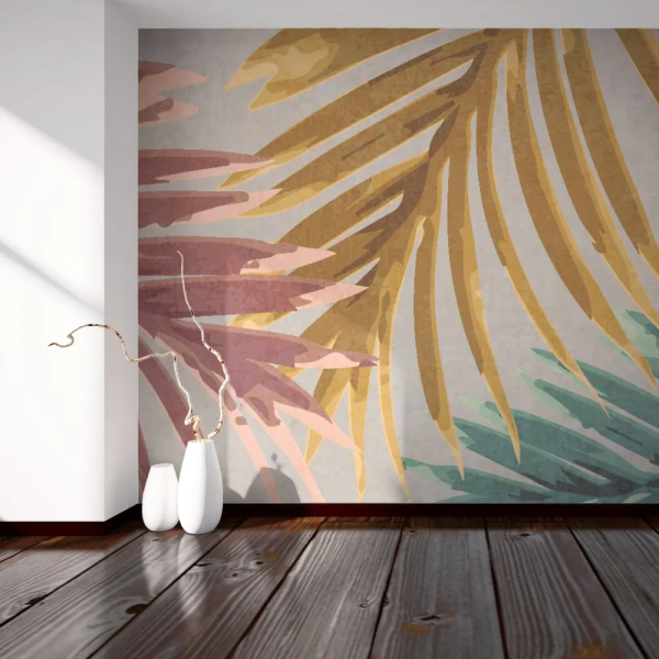 Papel de Parede Folhas Tropicais Coloridas MP