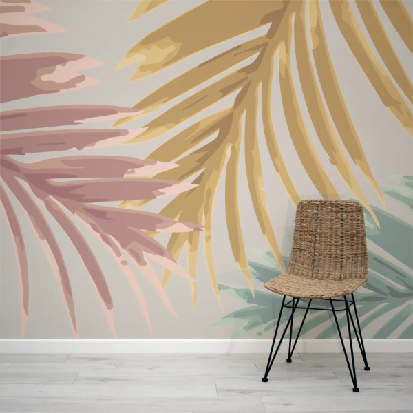Papel de Parede Folhas Tropicais Coloridas MP