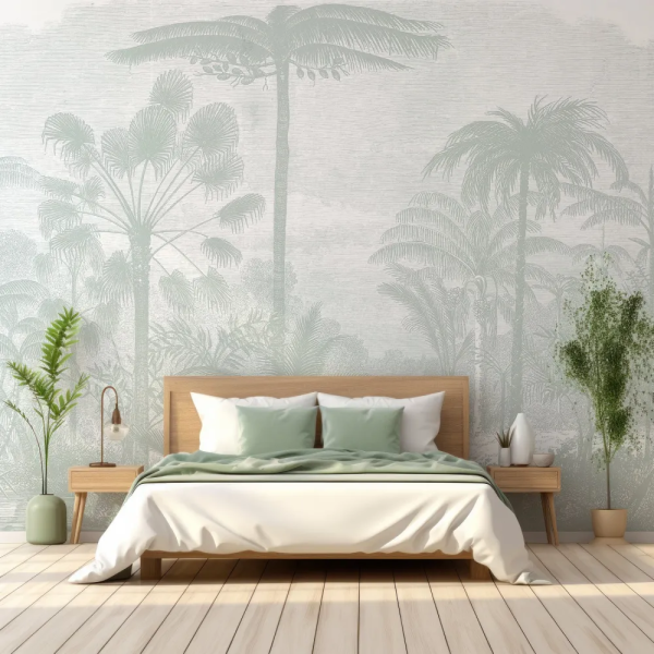 Papel de Parede Tropical Vintage em Verde MP