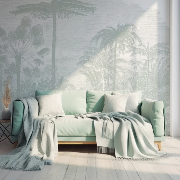 Papel de Parede Tropical Vintage em Verde MP