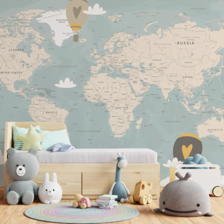 Papel de Parede Mapa Mundi com Bales MP