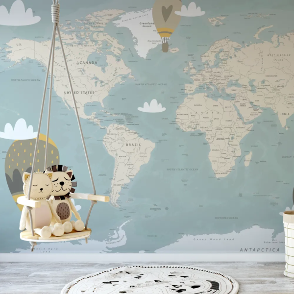 Papel de Parede Mapa Mundi com Bales MP