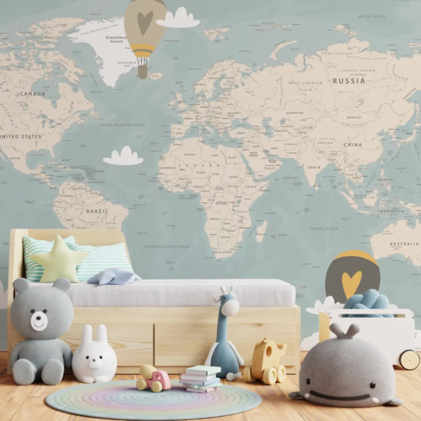 Papel de Parede Mapa Mundi com Bales MP