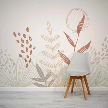 Papel de Parede Infantil Folhagem Neutra MP