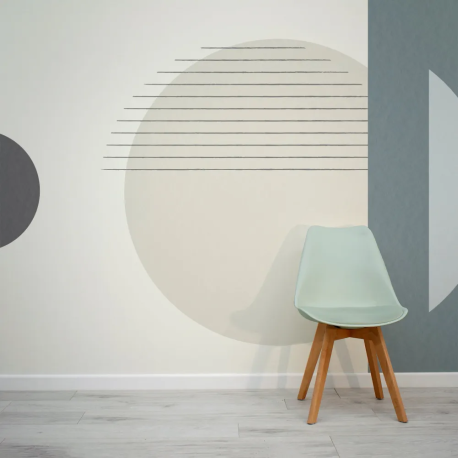Papel de Parede Bauhaus Azul e Off-White MP