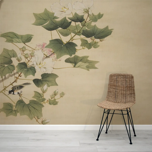 Papel de Parede Flores Japonesas e Pssaros MP
