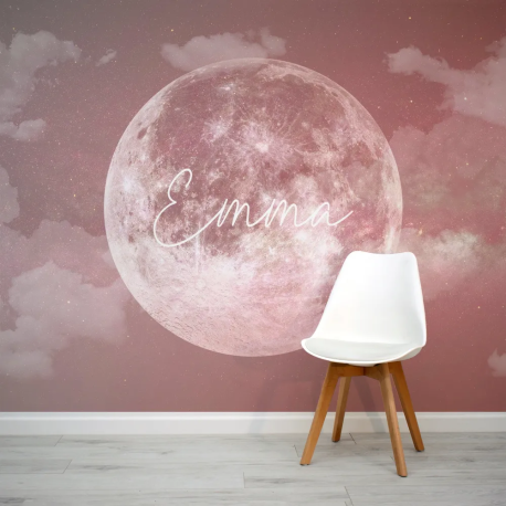 Papel de Parede Cu Rosa com Lua Personalizada MP