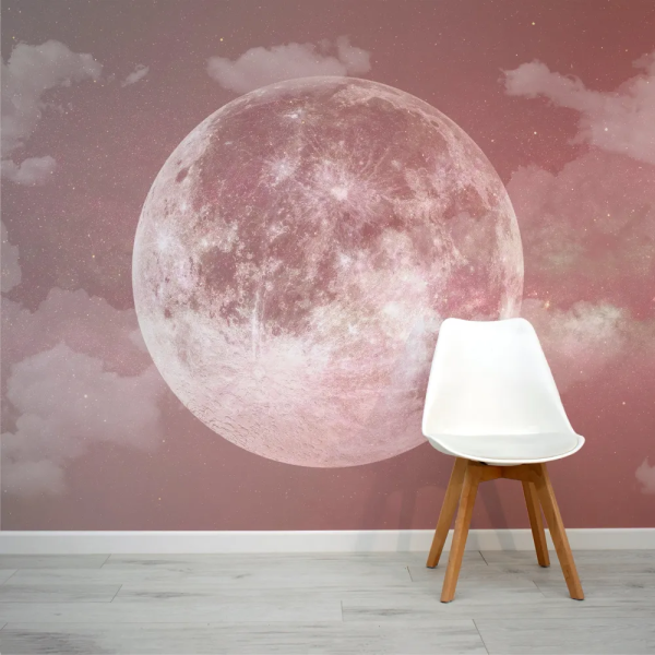 Papel de Parede Lua Rosa no Espao MP