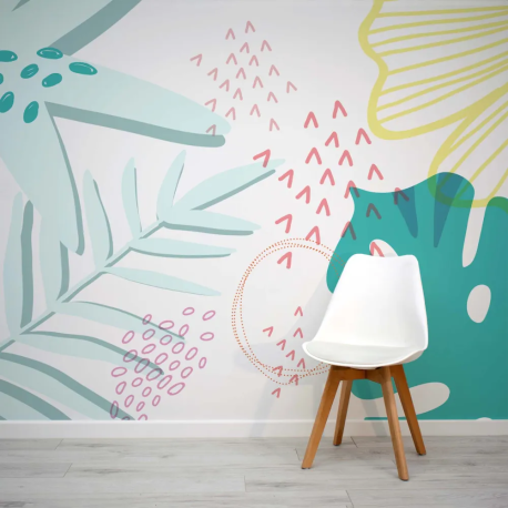 Papel de Parede Folhagem Tropical Infantil MP