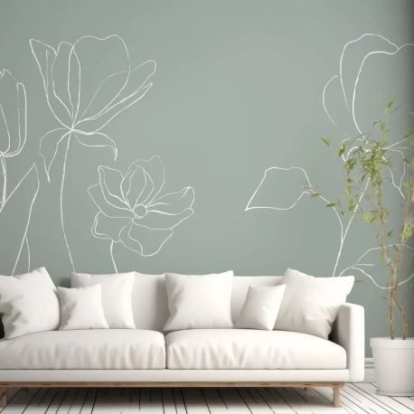 Papel de Parede Flores Minimalistas em Slvia MP