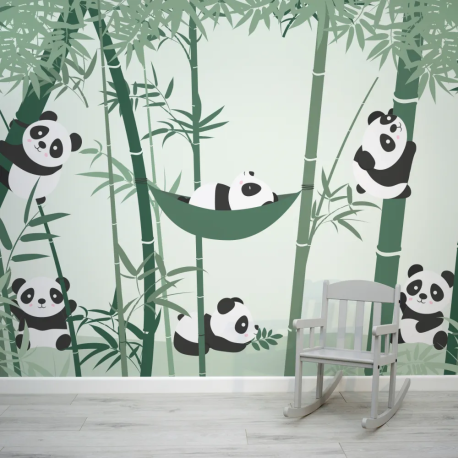 Papel de Parede Panda Verde Infantil MP