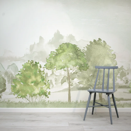 Papel de Parede Aquarela Campo Campestre MP