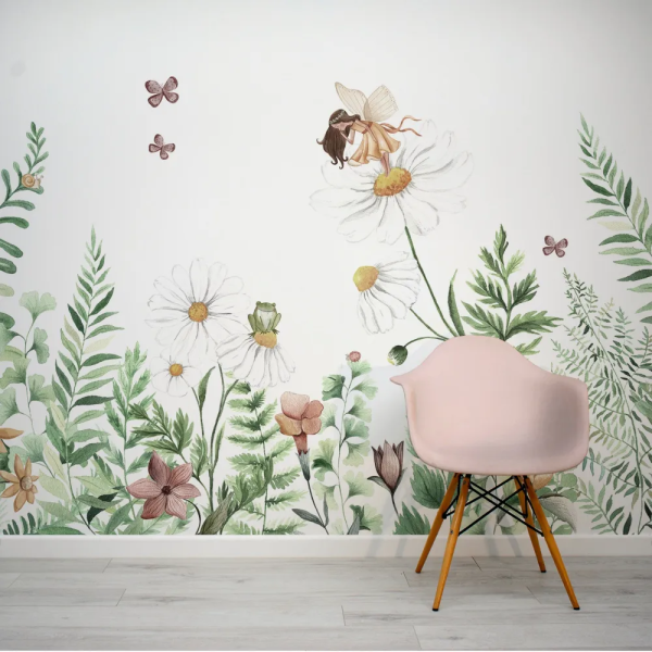 Papel de Parede Jardim de Fadas Aquarela MP