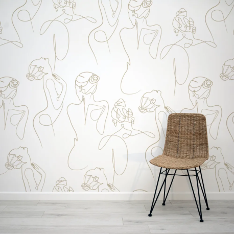 Papel de Parede Arte Lineares Mulher Escandinava MP
