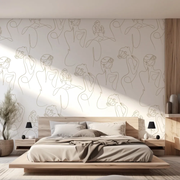 Papel de Parede Arte Lineares Mulher Escandinava MP