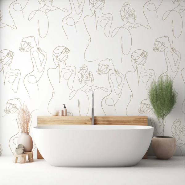 Papel de Parede Arte Lineares Mulher Escandinava MP