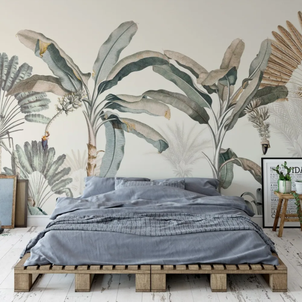 Papel de Parede Jungle Vintage Verde e Dourado MP