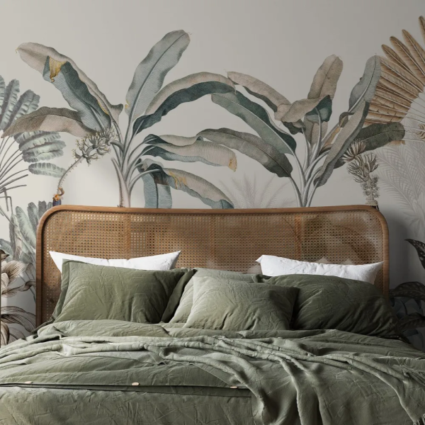 Papel de Parede Jungle Vintage Verde e Dourado MP
