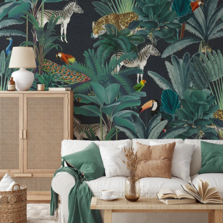 Papel de Parede Jungle Grey com Especiarias MP