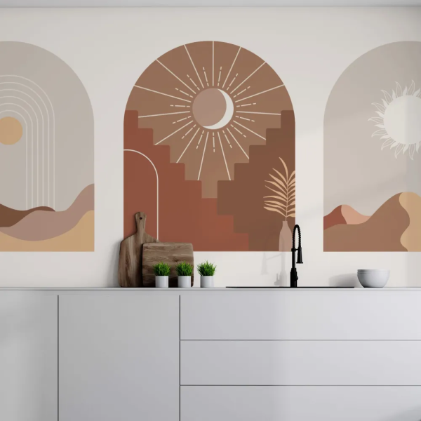 Papel de Parede Ilustraes Terrosas de Desertos MP