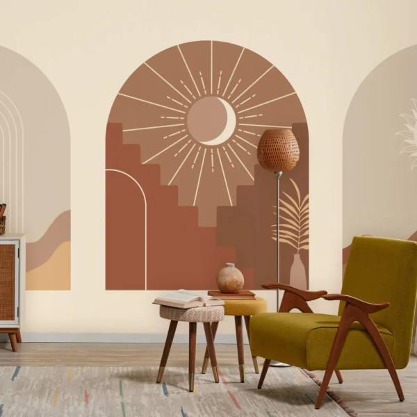 Papel de Parede Ilustraes Terrosas de Desertos MP