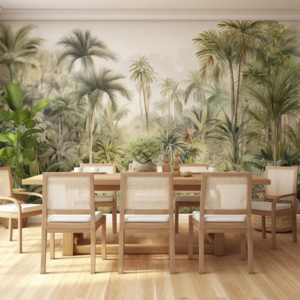 Papel de Parede Aquarela Floresta Tropical MP