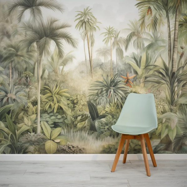 Papel de Parede Aquarela Floresta Tropical MP