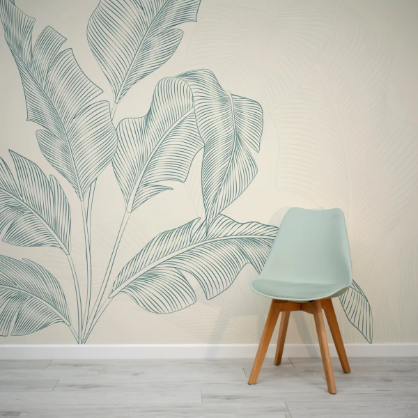 Papel de Parede Folhas Verdes Ilustradas MP