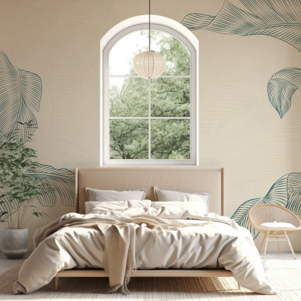 Papel de Parede Folhas Verdes Ilustradas MP