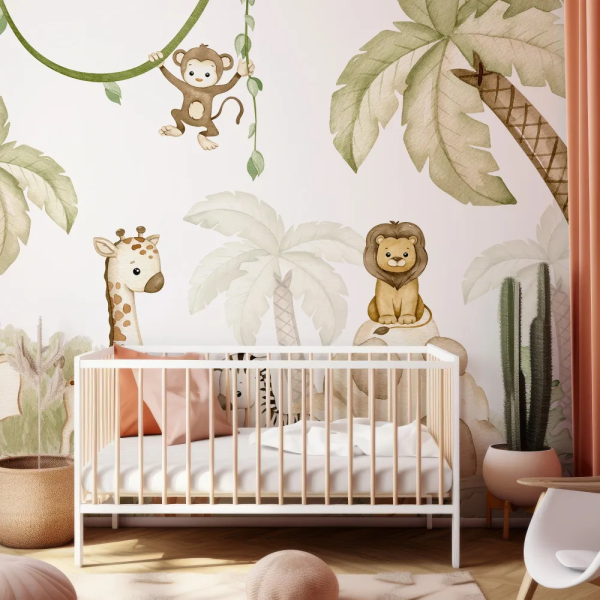 Papel de Parede Aquarela Animais da Selva MP