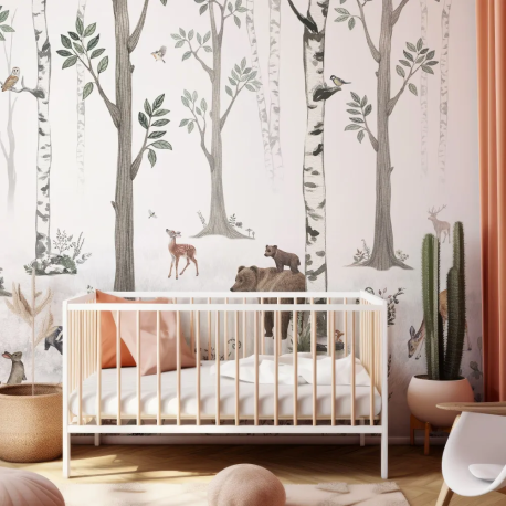 Papel de Parede Infantil Floresta Nevada MP